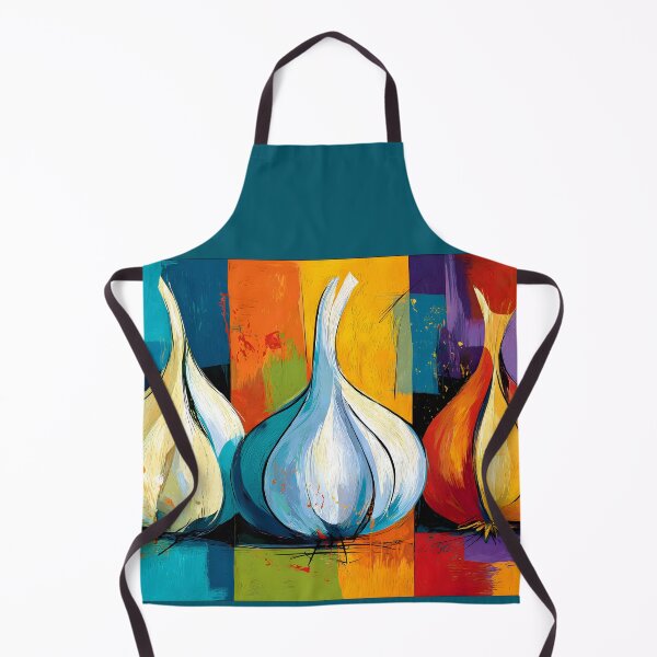 Item preview, Three Garlic Bulbs Reimagined Through Bold Abstract Colors and Expressive Modern Kitchen Wall Art designed and sold by OlfactoART Studio.