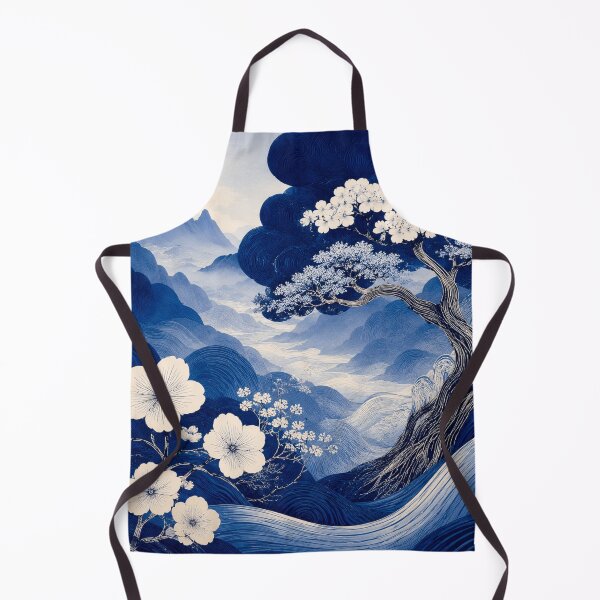 Item preview, Indigo Japanese Mountain-Scape designed and sold by WeaveSphere.