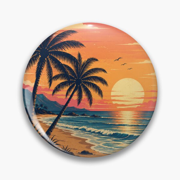 Item preview, Retro Tropical Beach Sunset Palm Tree Design designed and sold by NestDesigns1.