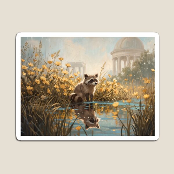 Item preview, Raccoon in Flower Pond designed and sold by Anatolii_Kys.