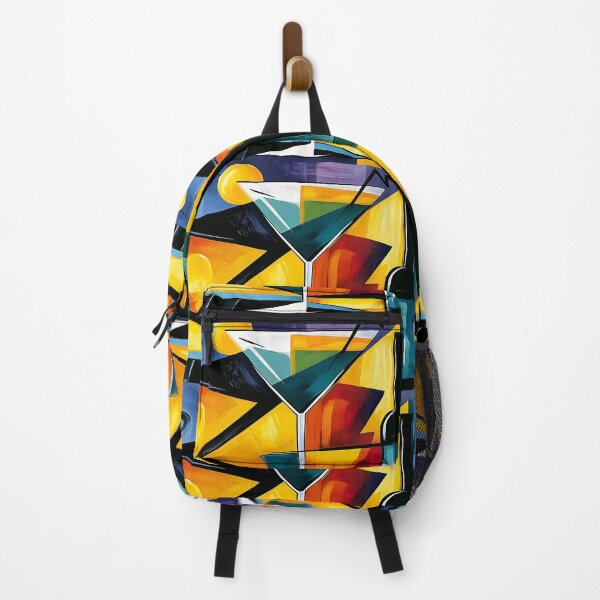 Item preview, Cubist Cocktail Elegance with Vibrant Geometric Shapes and Modern Abstract Bar Inspired Wall Art designed and sold by OlfactoART Studio.
