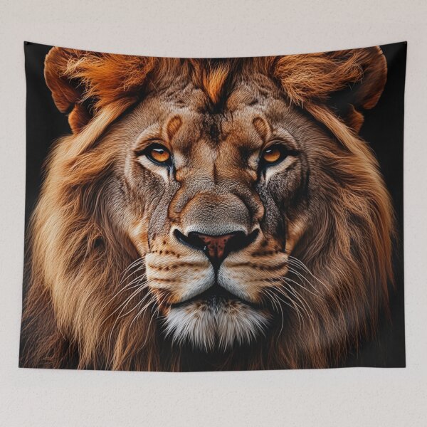 Item preview, Majestic Lion Portrait - Hyper-Realistic King of the Jungle Art designed and sold by Raloel Art.
