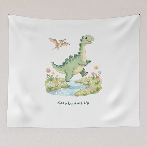Item preview, Keep Looking Up – Cute Dinosaur Inspirational Illustration designed and sold by BCapybara.