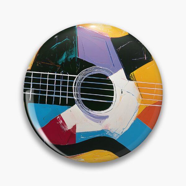 Item preview, Acoustic Guitar Symphony in Bold Geometric Colors and Contemporary Abstract Music Inspired Wall Art designed and sold by OlfactoART Studio.