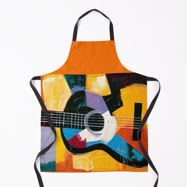 Item preview, Acoustic Guitar Symphony in Bold Geometric Colors and Contemporary Abstract Music Inspired Wall Art designed and sold by OlfactoART Studio.