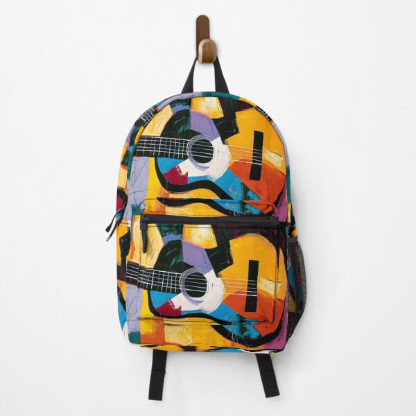 Item preview, Acoustic Guitar Symphony in Bold Geometric Colors and Contemporary Abstract Music Inspired Wall Art designed and sold by OlfactoART Studio.