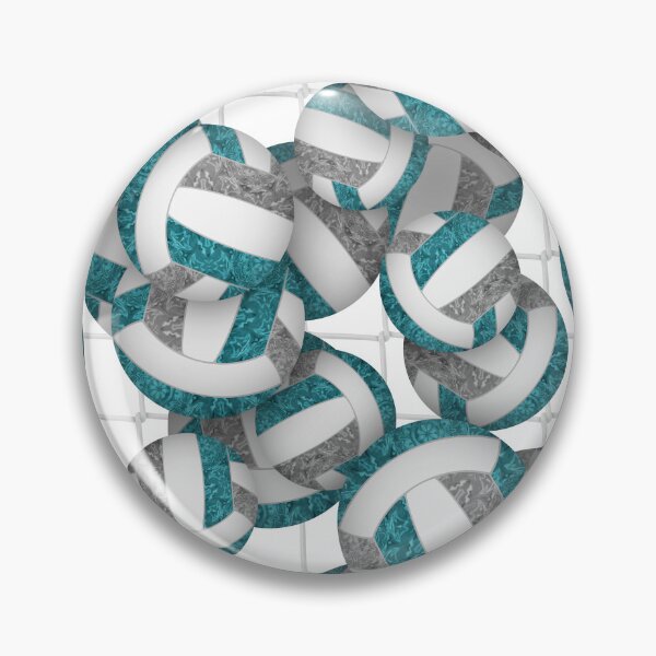 Item preview, Teal & gray girly volleyballs pattern with net accent designed and sold by katzdzynes.