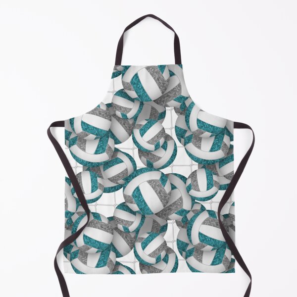 Item preview, Teal & gray girly volleyballs pattern with net accent designed and sold by katzdzynes.