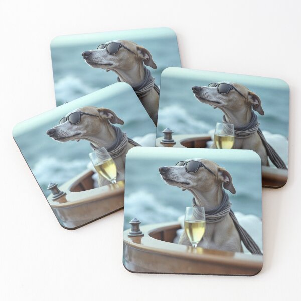 Item preview, Luxury Yacht Dog Portrait Mediterranean Summer Escape Elegant Seaside Adventure Coastal Vacation Photography Stylish Nautical Lifestyle Gift For Dog Owner designed and sold by Kzara Visual.