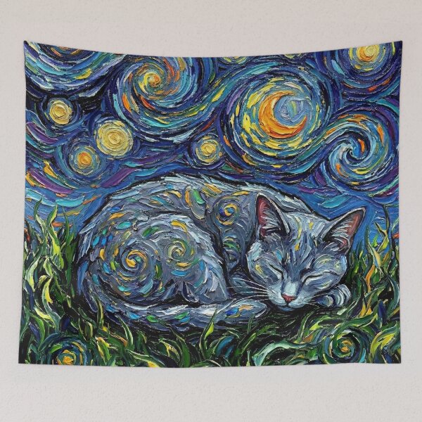 Item preview, Sleepy Korat Cat Night designed and sold by AjaTrier.