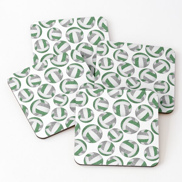 Item preview, Girly volleyballs pattern with green & gray team colors  designed and sold by katzdzynes.