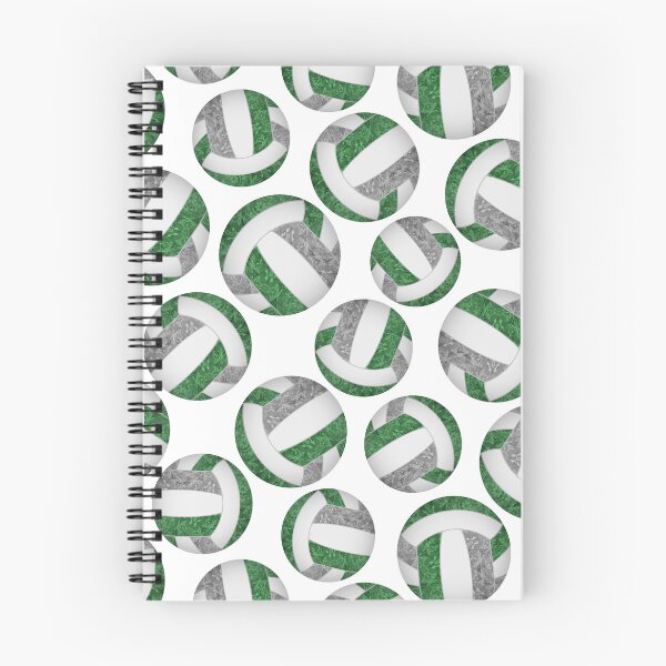 Item preview, Girly volleyballs pattern with green & gray team colors  designed and sold by katzdzynes.
