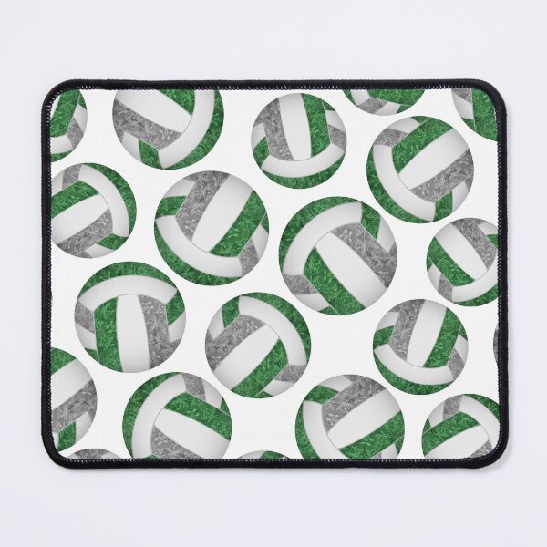 Item preview, Girly volleyballs pattern with green & gray team colors  designed and sold by katzdzynes.