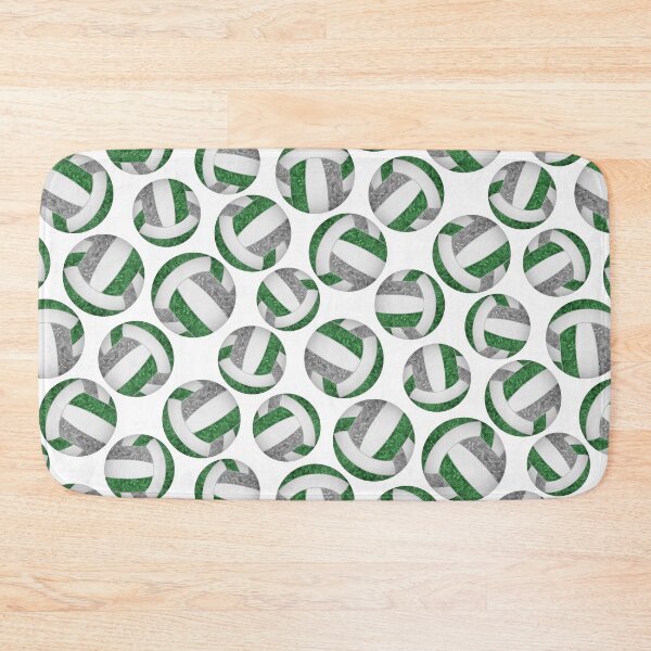 Item preview, Girly volleyballs pattern with green & gray team colors  designed and sold by katzdzynes.