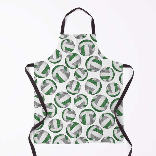 Item preview, Girly volleyballs pattern with green & gray team colors designed and sold by katzdzynes.