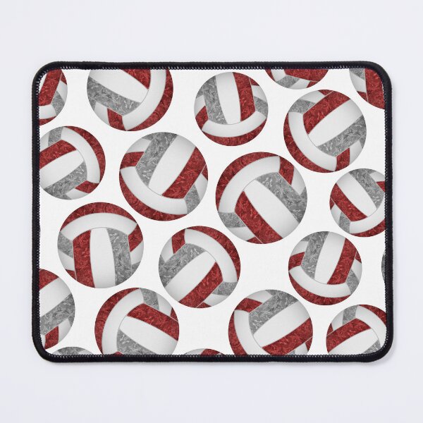 Item preview, Girly volleyballs pattern with maroon & gray team colors designed and sold by katzdzynes.