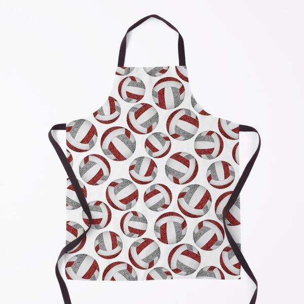 Item preview, Girly volleyballs pattern with maroon & gray team colors designed and sold by katzdzynes.