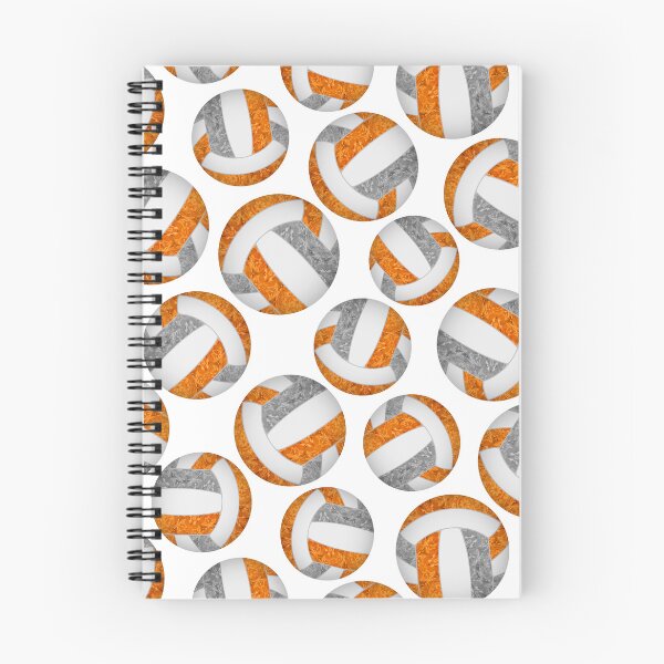 Item preview, Girly volleyballs pattern with orange & gray team colors  designed and sold by katzdzynes.