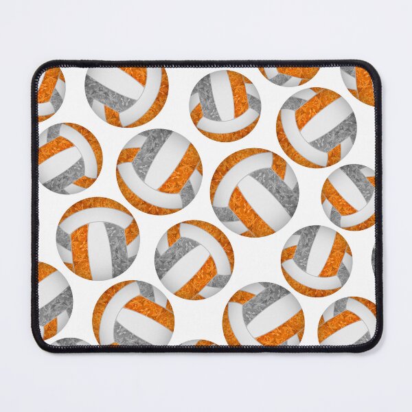 Item preview, Girly volleyballs pattern with orange & gray team colors  designed and sold by katzdzynes.