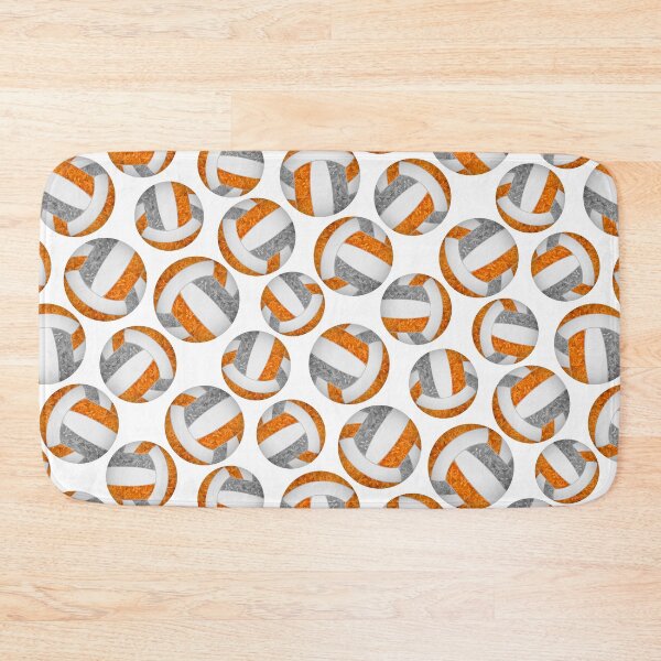 Item preview, Girly volleyballs pattern with orange & gray team colors  designed and sold by katzdzynes.