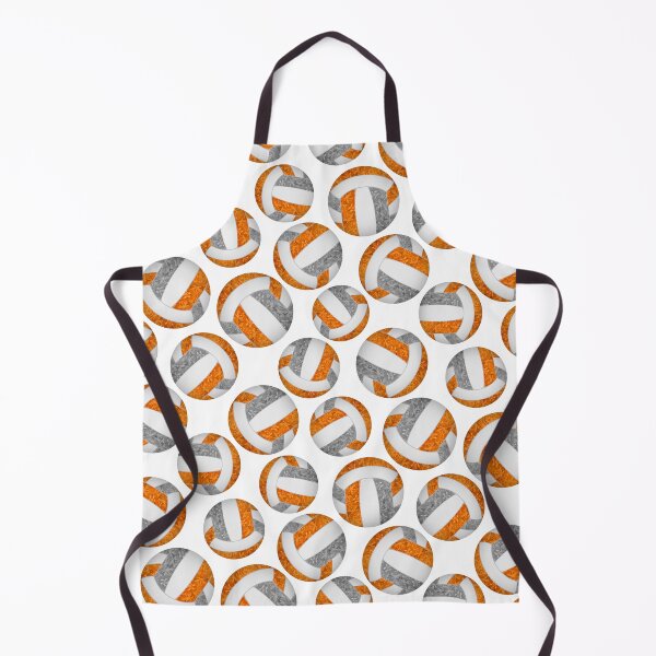 Item preview, Girly volleyballs pattern with orange & gray team colors designed and sold by katzdzynes.