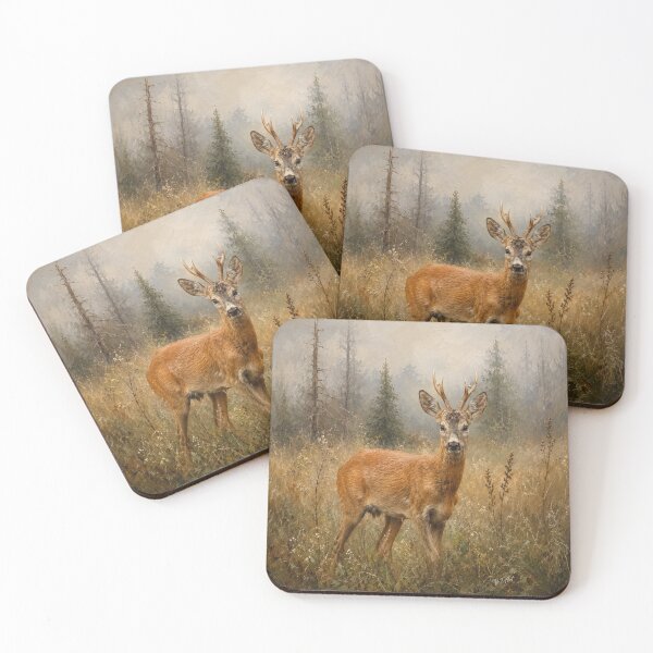 Item preview, Roe Buck in the Mist – Hand Painted Oil Style Wildlife Art designed and sold by TammyHunterArt.