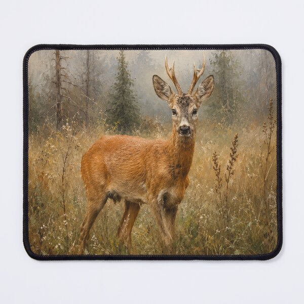 Item preview, Roe Buck in the Mist – Hand Painted Oil Style Wildlife Art designed and sold by TammyHunterArt.