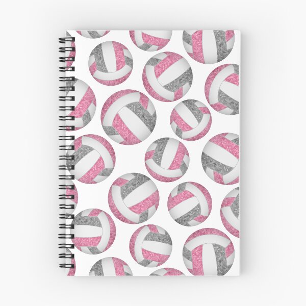 Item preview, Girly volleyballs pattern with pink & gray team colors  designed and sold by katzdzynes.