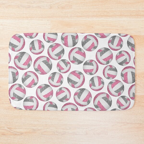 Item preview, Girly volleyballs pattern with pink & gray team colors  designed and sold by katzdzynes.