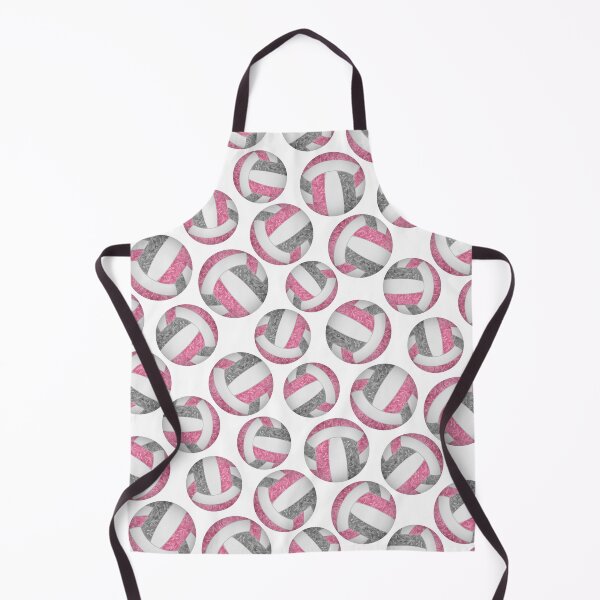 Item preview, Girly volleyballs pattern with pink & gray team colors designed and sold by katzdzynes.