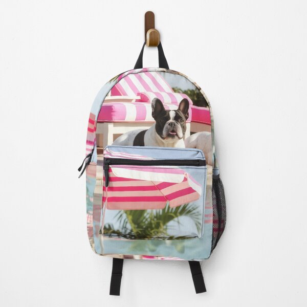 Item preview, French Bulldog Poolside Photography Luxury Summer Vacation Tropical Resort Lifestyle Pink Cabana Design Coastal Escape Gift For Dog Lover designed and sold by Kzara Visual.