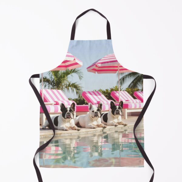 Item preview, French Bulldog Poolside Photography Luxury Summer Vacation Tropical Resort Lifestyle Pink Cabana Design Coastal Escape Gift For Dog Lover designed and sold by Kzara Visual.