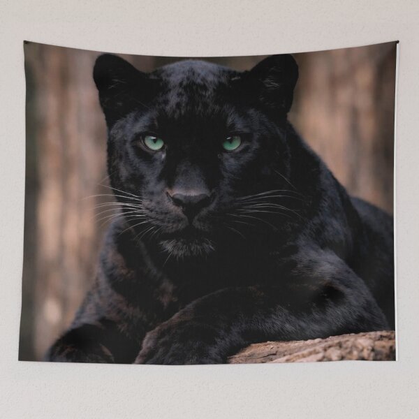 Item preview, Black Panther with Green Eyes - Intense Wildlife Photography Portrait designed and sold by Outlet Raloel.