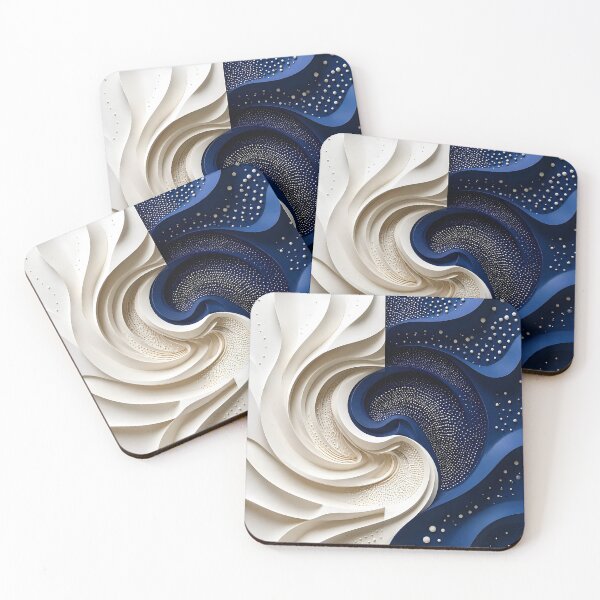 Item preview, Abstract Swirls of Blue and White  designed and sold by Vicky Brago-Mitchell®.