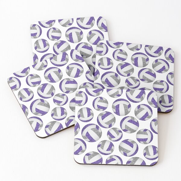 Item preview, Girly volleyballs pattern with purple & gray team colors  designed and sold by katzdzynes.