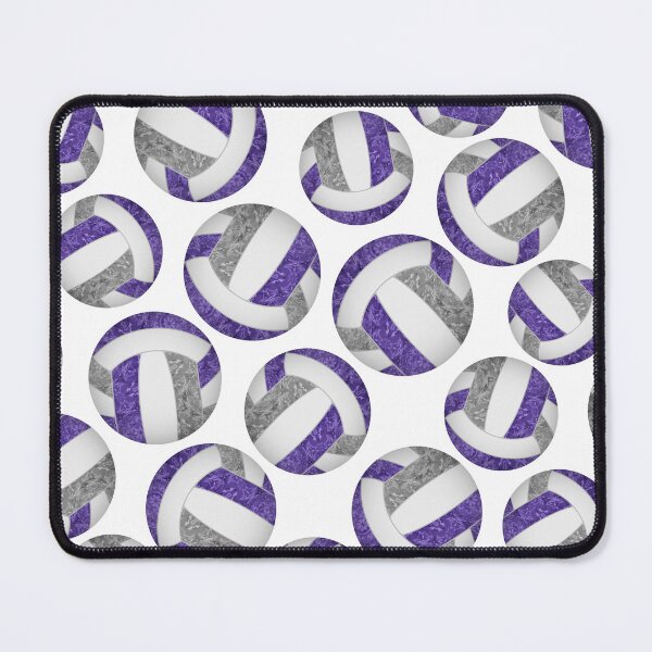 Item preview, Girly volleyballs pattern with purple & gray team colors designed and sold by katzdzynes.