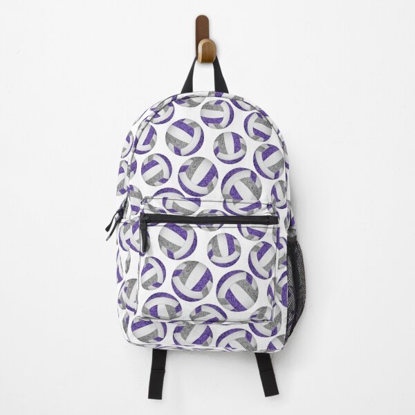Item preview, Girly volleyballs pattern with purple & gray team colors designed and sold by katzdzynes.