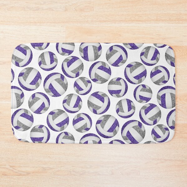 Item preview, Girly volleyballs pattern with purple & gray team colors  designed and sold by katzdzynes.