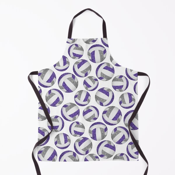Item preview, Girly volleyballs pattern with purple & gray team colors designed and sold by katzdzynes.