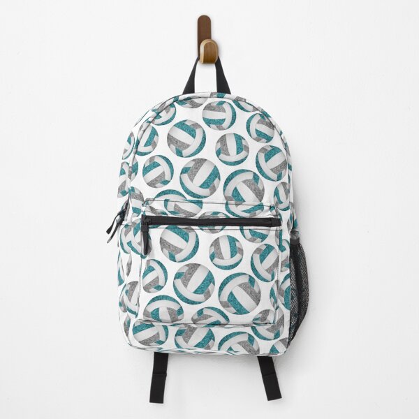 Item preview, Girly volleyballs pattern with teal & gray team colors designed and sold by katzdzynes.