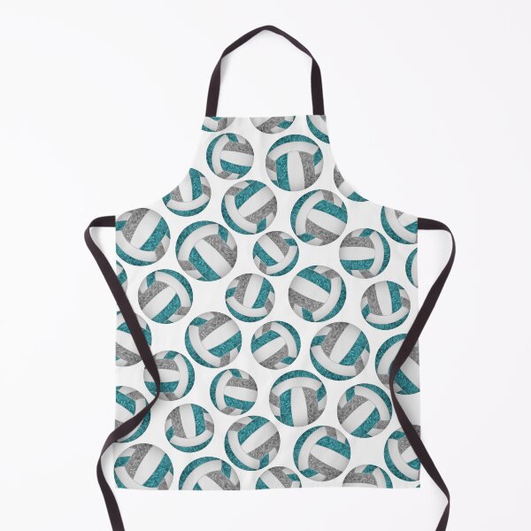 Item preview, Girly volleyballs pattern with teal & gray team colors designed and sold by katzdzynes.
