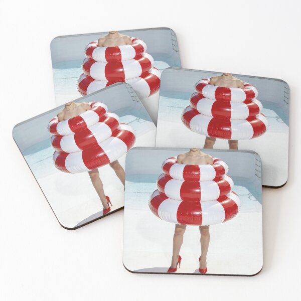 Item preview, Retro Pool Photography Summer Pool Float Minimalist Resort Scene Modern Vacation Aesthetic Bold Red White Design Gift For Summer Lover designed and sold by Kzara Visual.