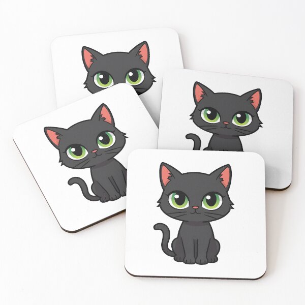 Item preview, Cute Black Cat Green Eyes Sticker designed and sold by VINTOR-.