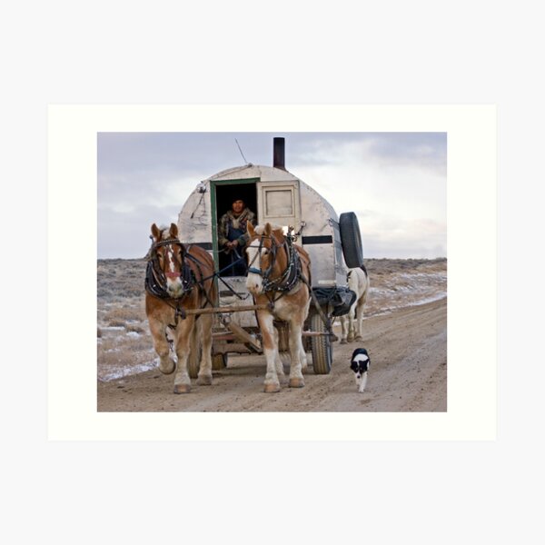 Sheep Wagon, Red Desert, Wy Art Print