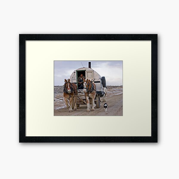 Sheep Wagon, Red Desert, Wy Framed Art Print