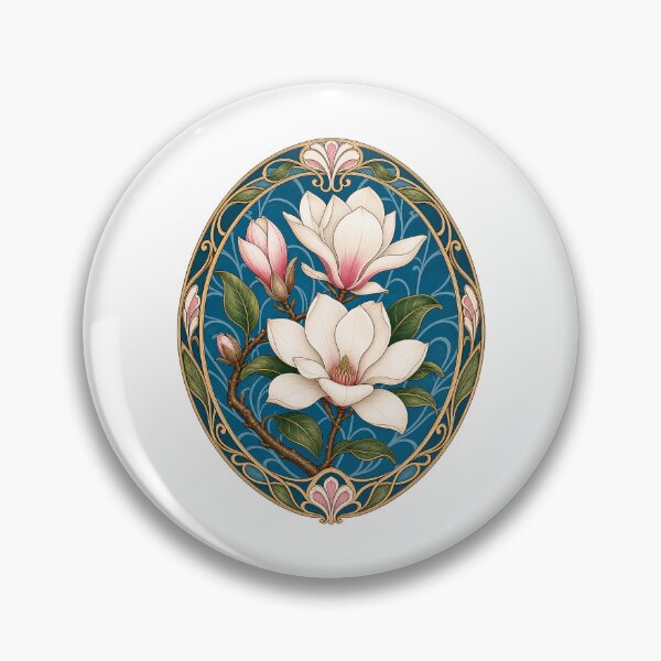 Item preview, Elegant Art Nouveau Magnolia Floral Bloom Design designed and sold by AntiqueImages.