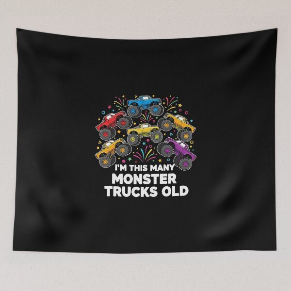 Item preview, I'm This Many Monster Trucks Old Seventh Birthday Kids Party designed and sold by PopStars1993.