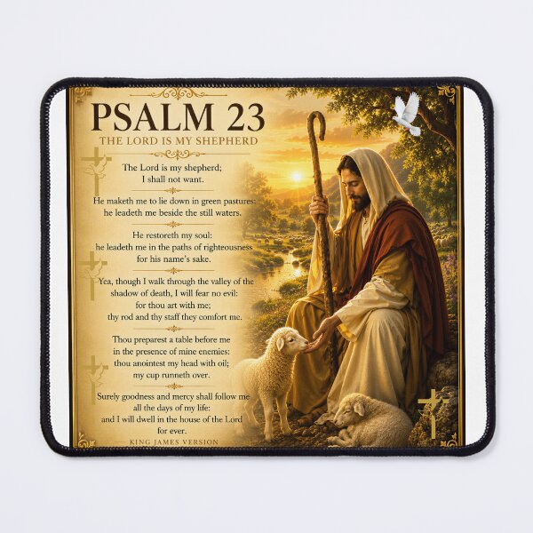 Item preview, Psalm 23 – The Lord Is My Shepherd | Christian Scripture Wall Art | King James Bible Verse designed and sold by KINGDOM GOLD STUDIO.