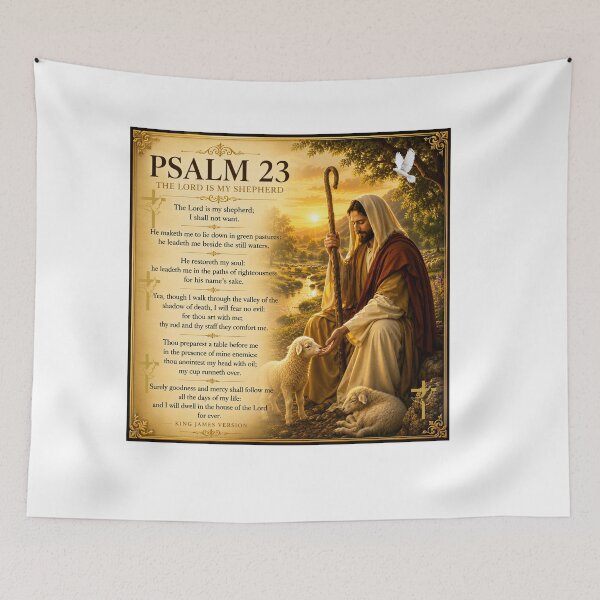 Item preview, Psalm 23 – The Lord Is My Shepherd | Christian Scripture Wall Art | King James Bible Verse designed and sold by KINGDOM GOLD STUDIO.