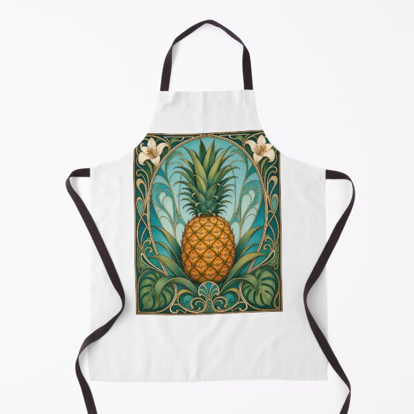Item preview, Elegant Art Nouveau Pineapple Tropical Fruit Art designed and sold by AntiqueImages.
